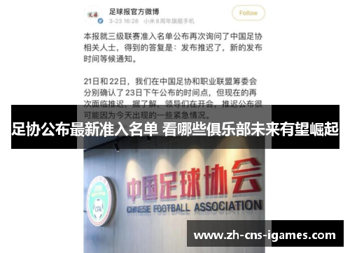足协公布最新准入名单 看哪些俱乐部未来有望崛起 足协公布最新准入名单 看哪些俱乐部未来有望崛起